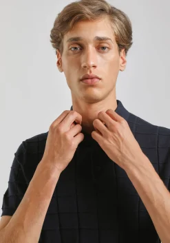 Polo in maglia a coste