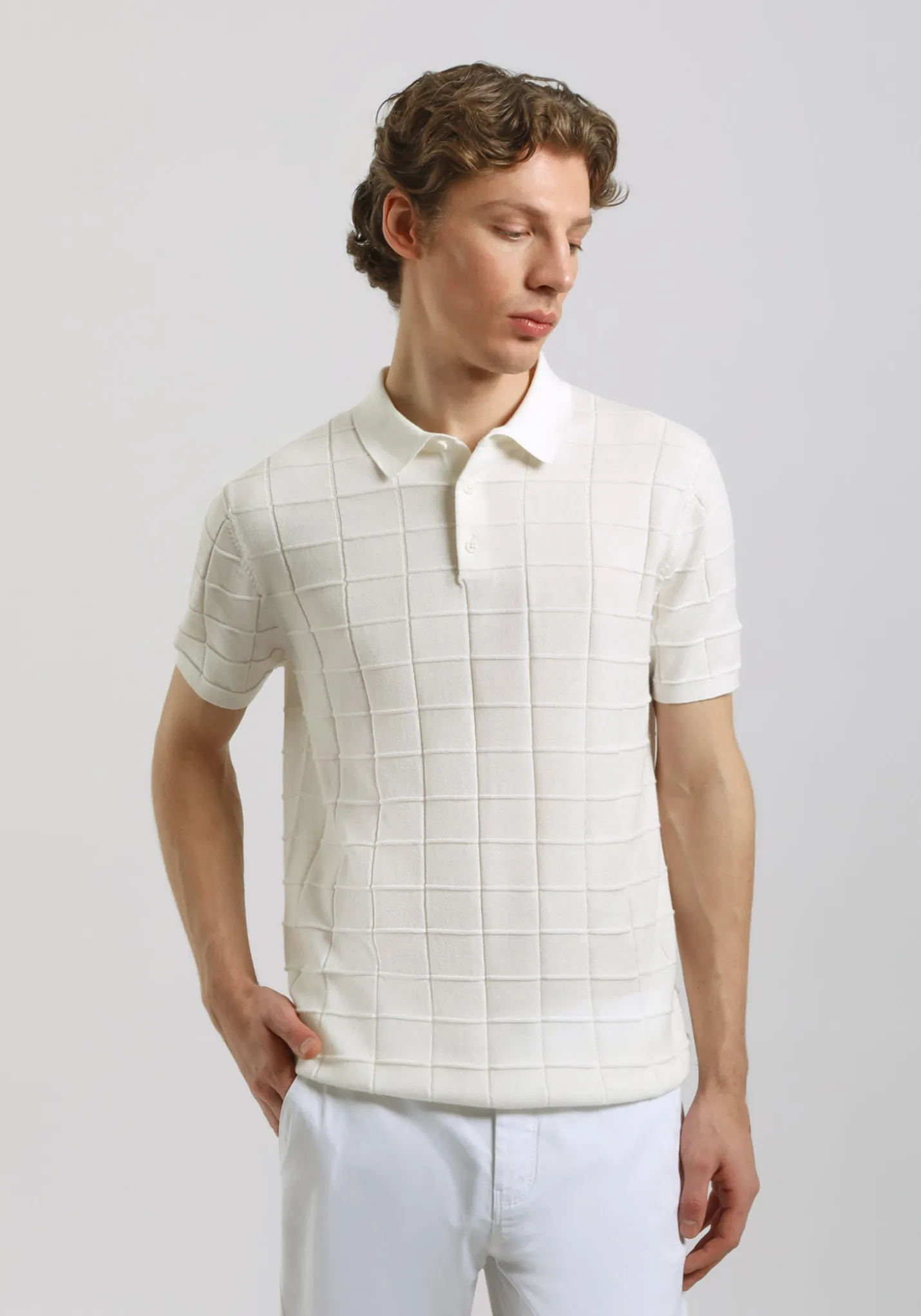 Polo in maglia a coste