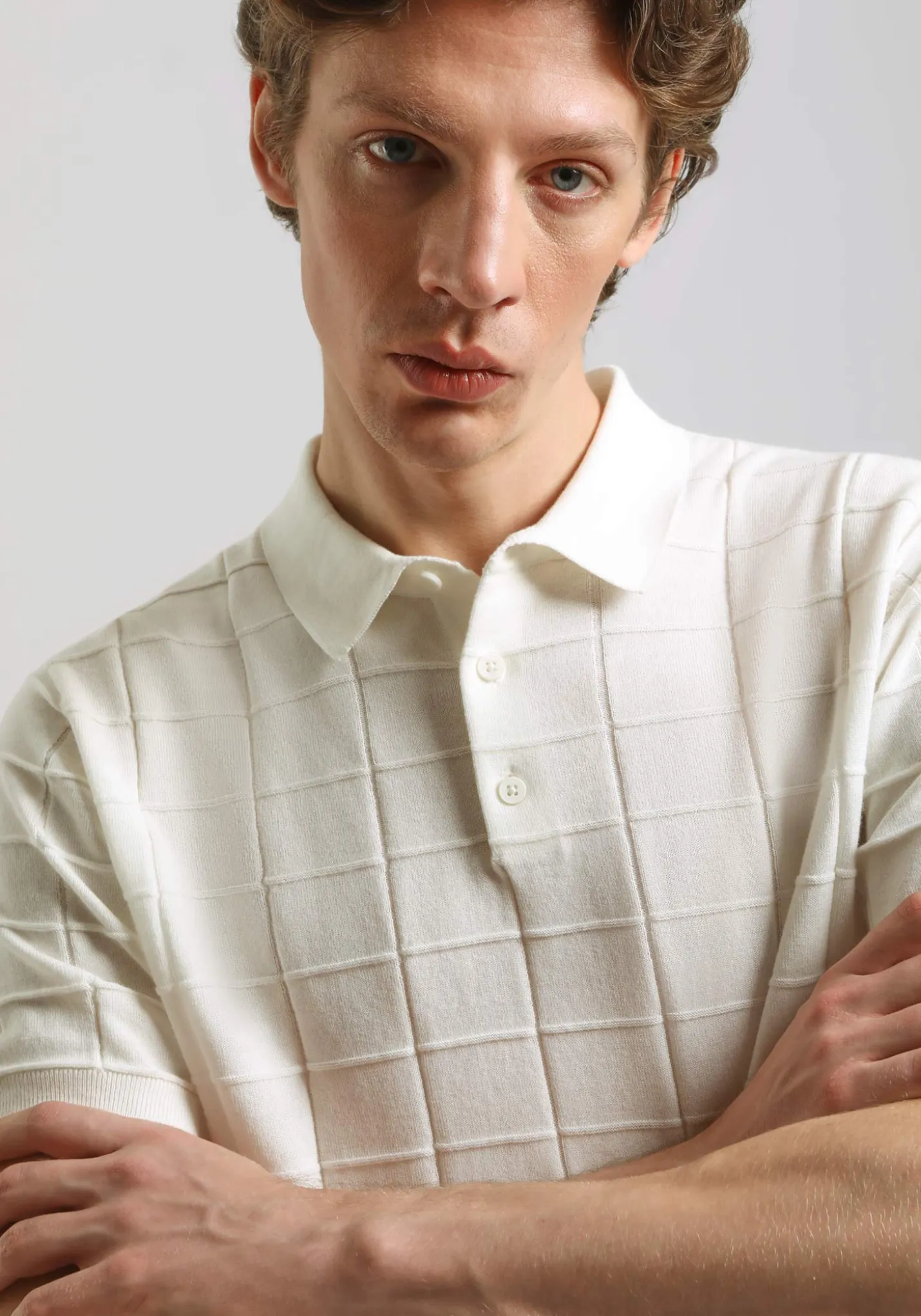Polo in maglia a coste