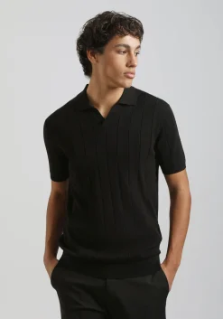 Polo in maglia a coste