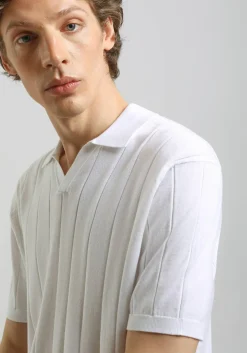 Polo in maglia a coste