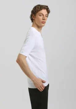 Polo in maglia a coste