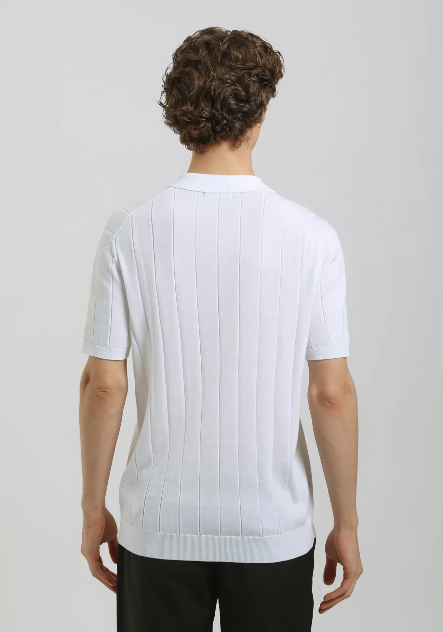 Polo in maglia a coste