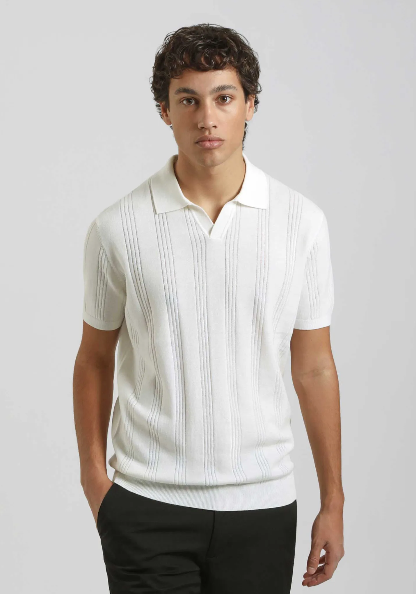 Polo in maglia rigata