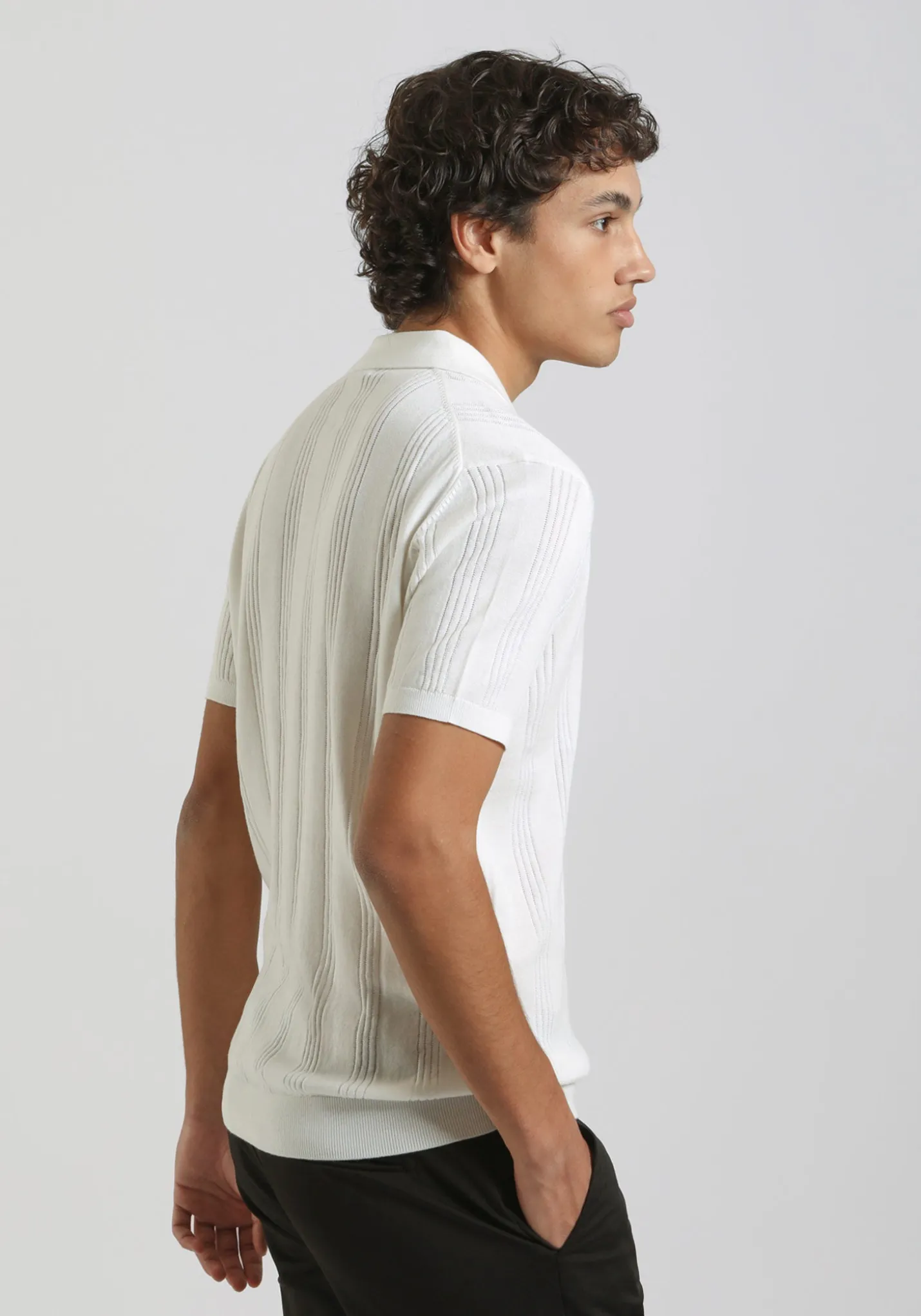 Polo in maglia rigata