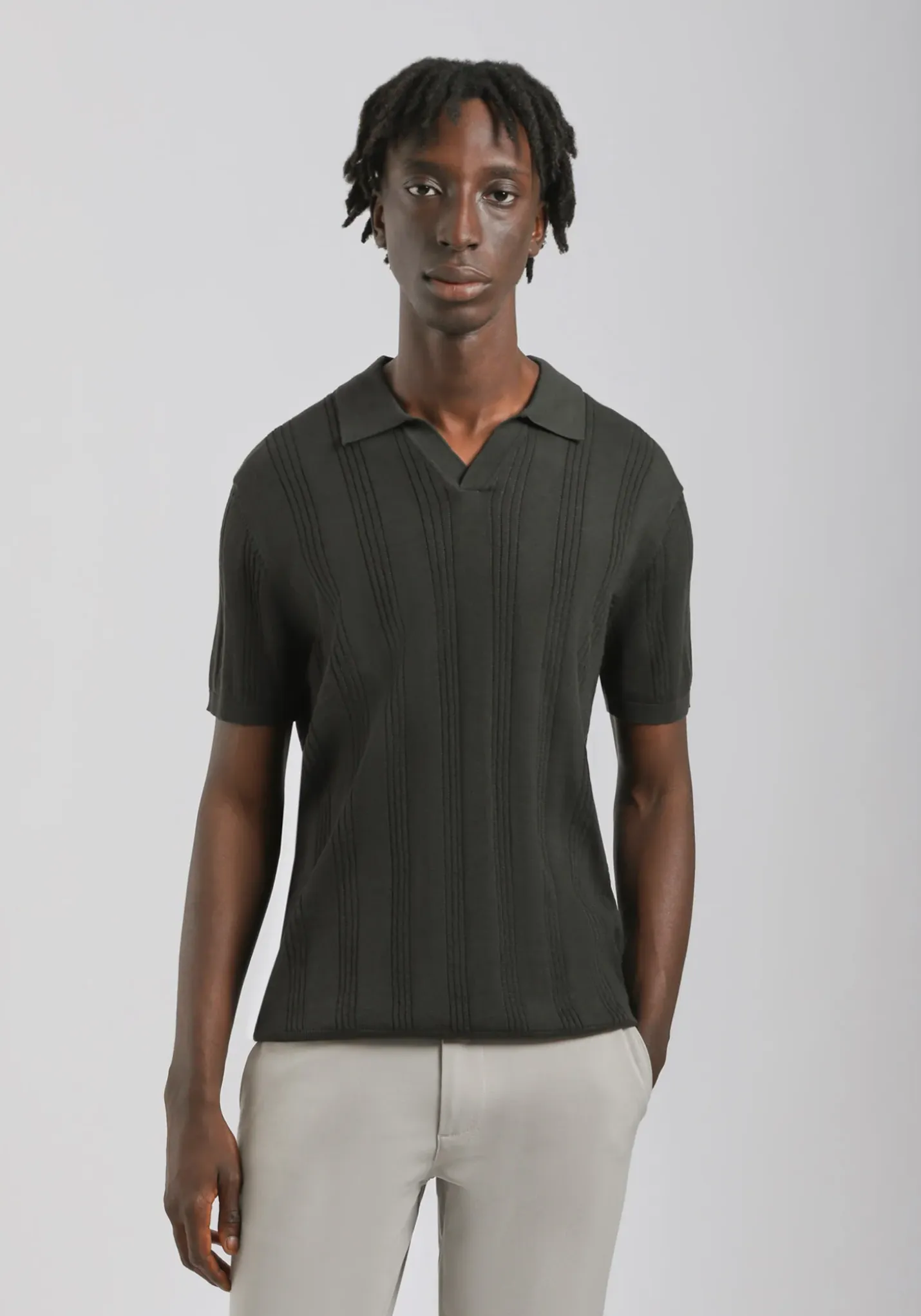 Polo in maglia rigata