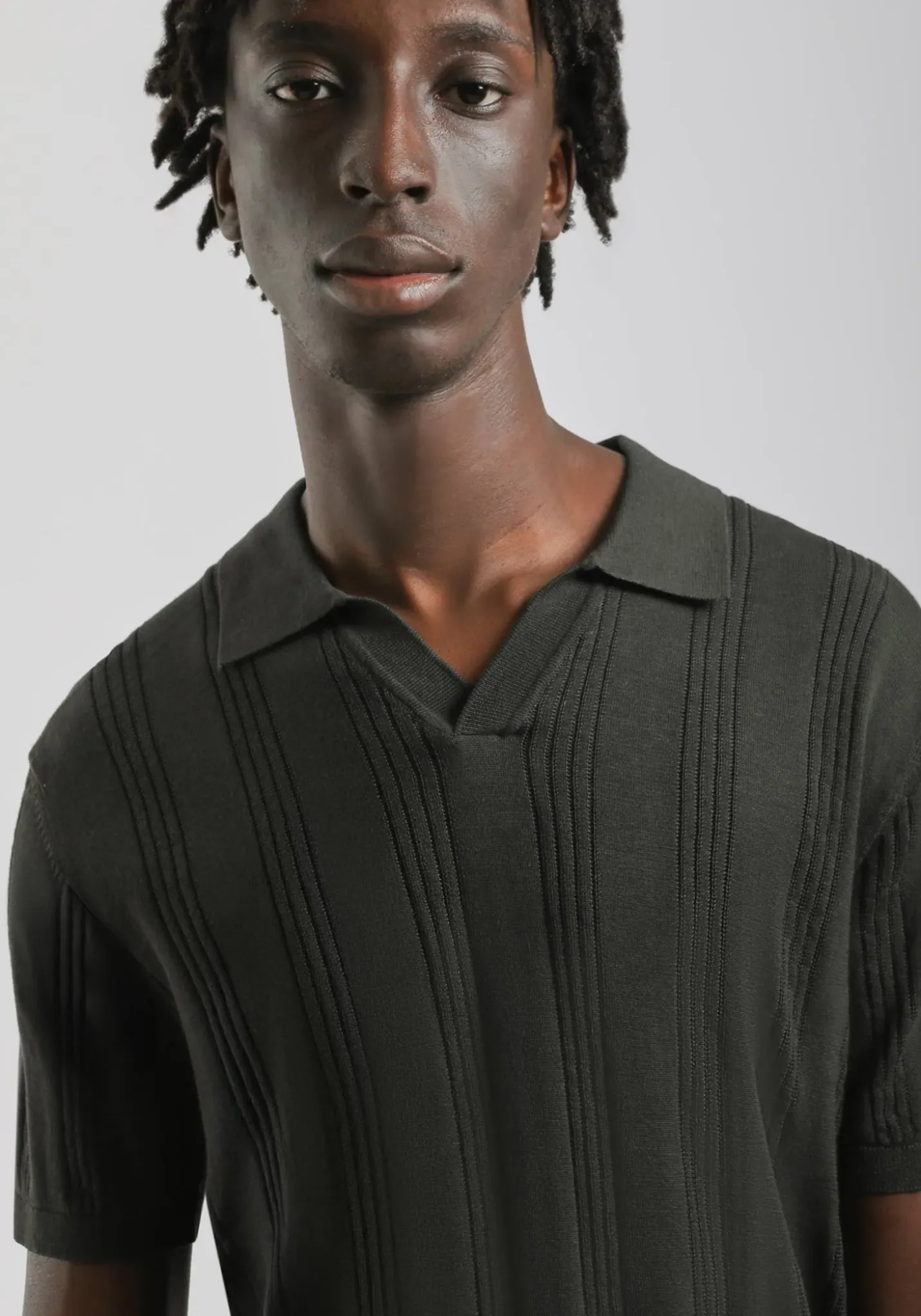 Polo in maglia rigata