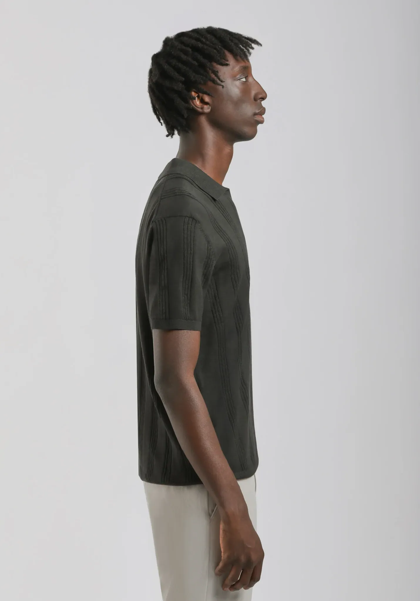 Polo in maglia rigata