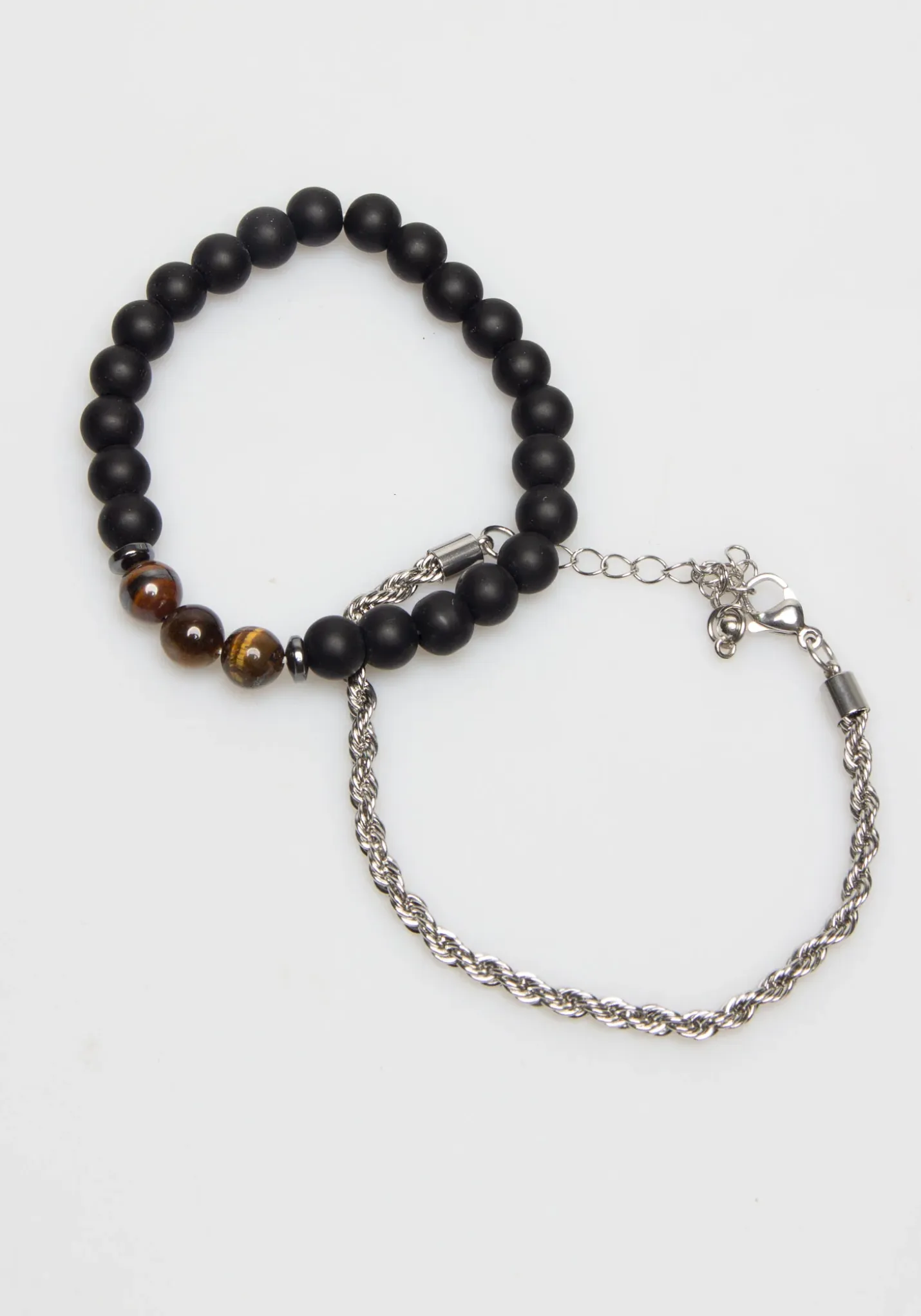 Set di bracciali in pietra e catena