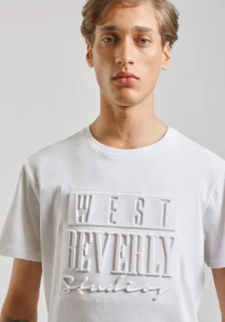 T-shirt con stampa a rilievo