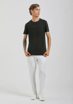 T-shirt con stampa a rilievo