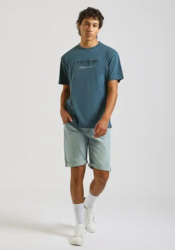 T-shirt effetto lavato con stampa
