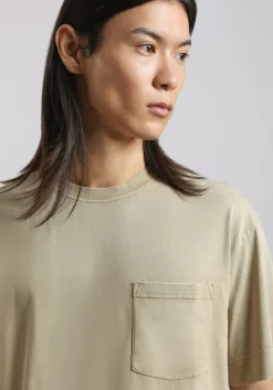 T-shirt effetto lavato con taschino