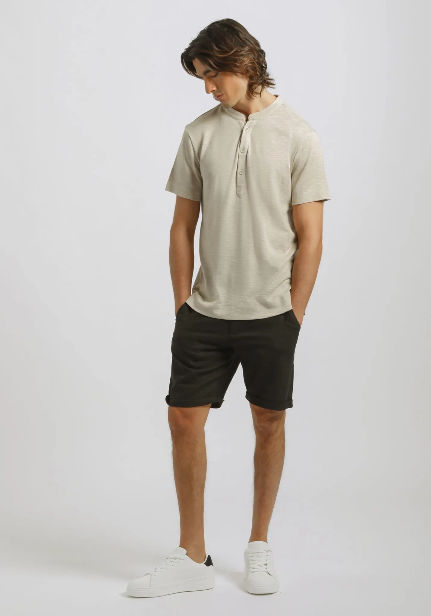 T-shirt effetto lino