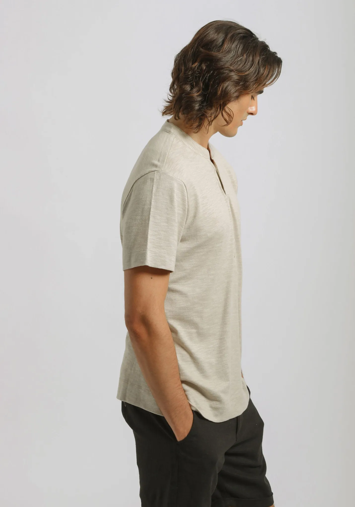 T-shirt effetto lino