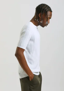 T-shirt in maglia a coste