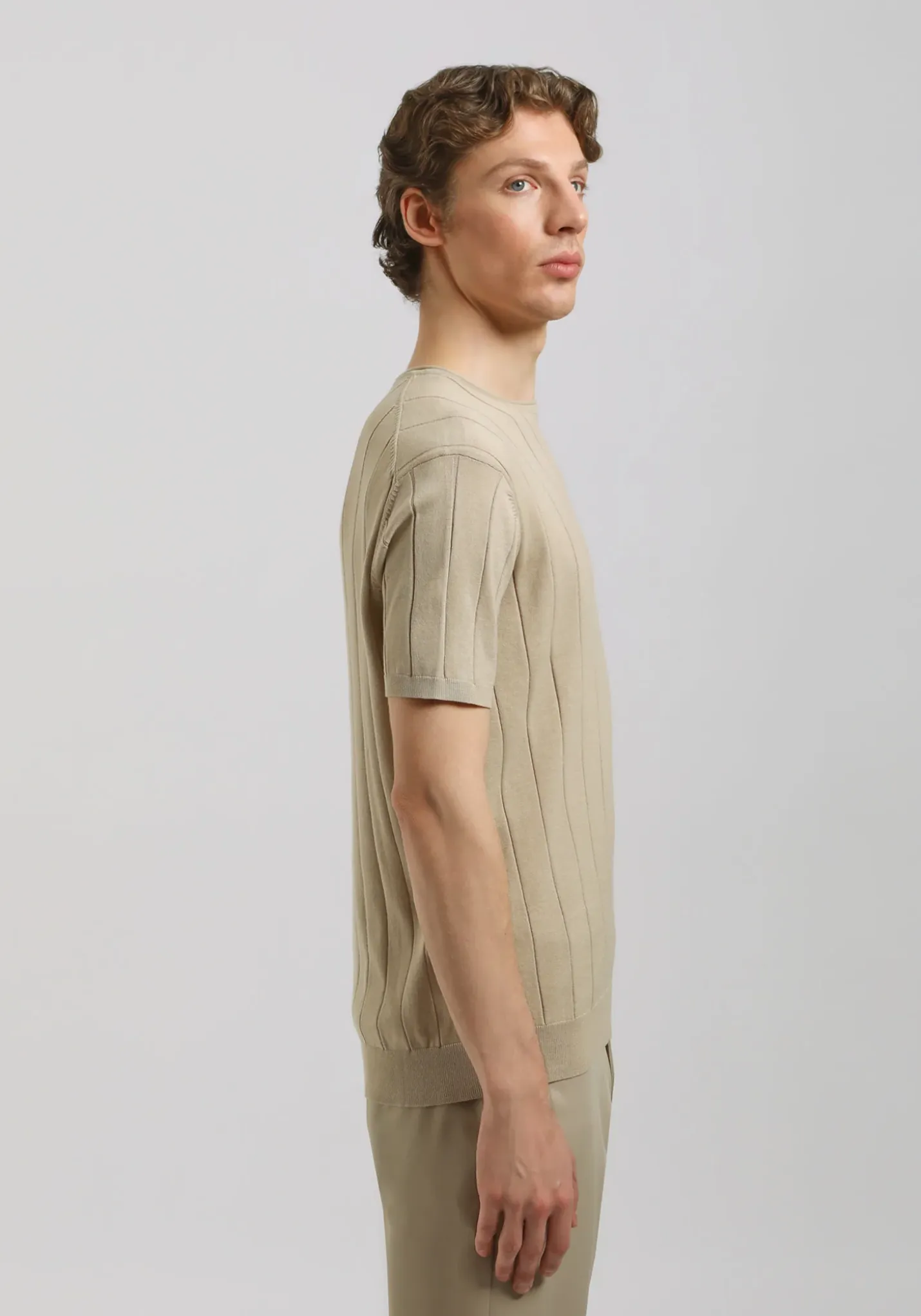 T-shirt in maglia a coste
