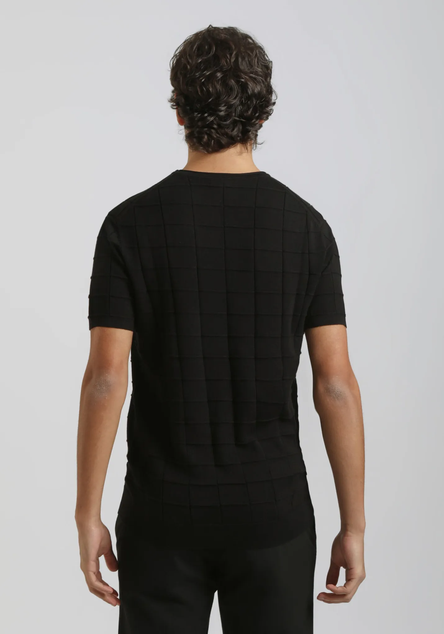 T-shirt in maglia a quadri