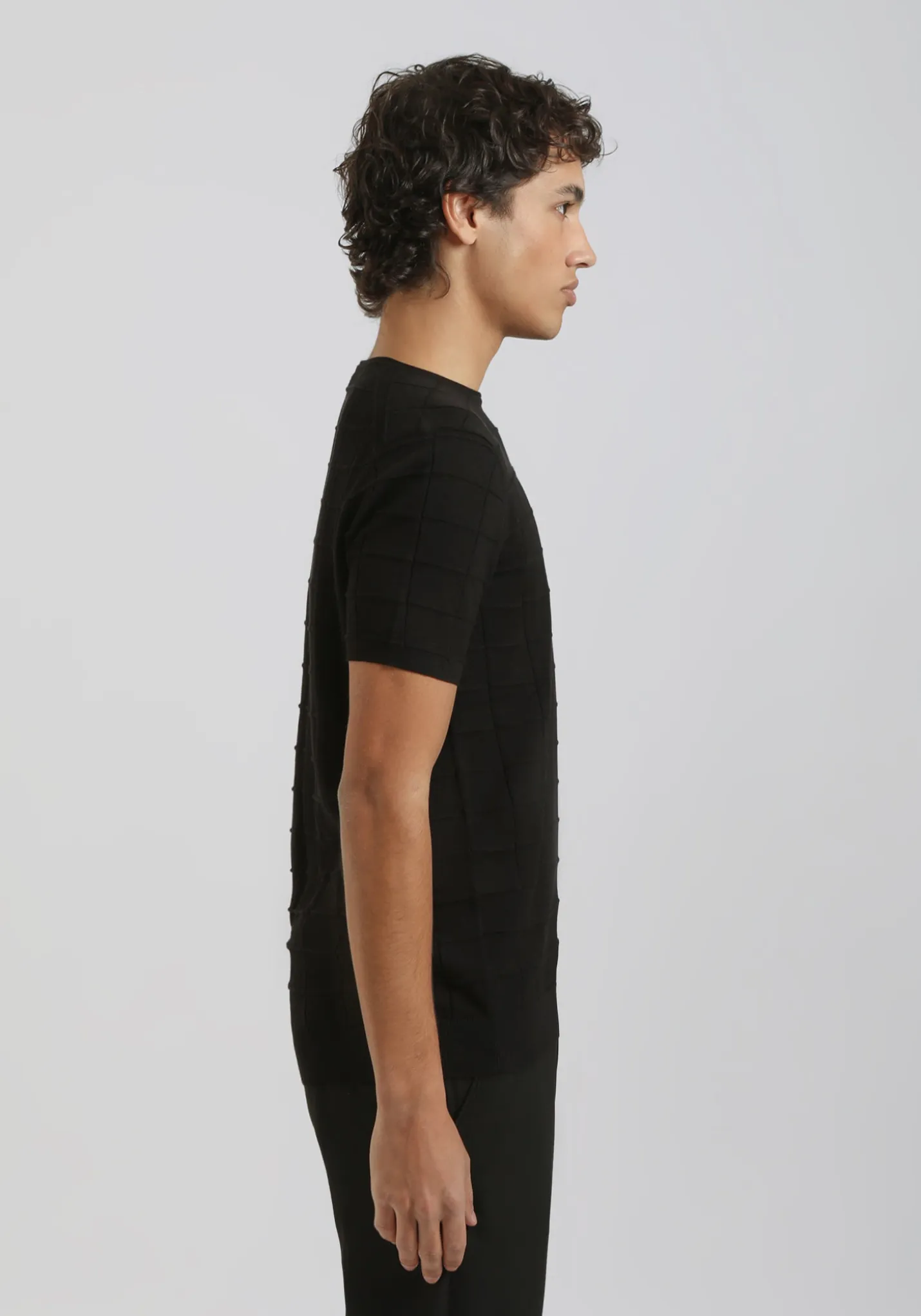 T-shirt in maglia a quadri