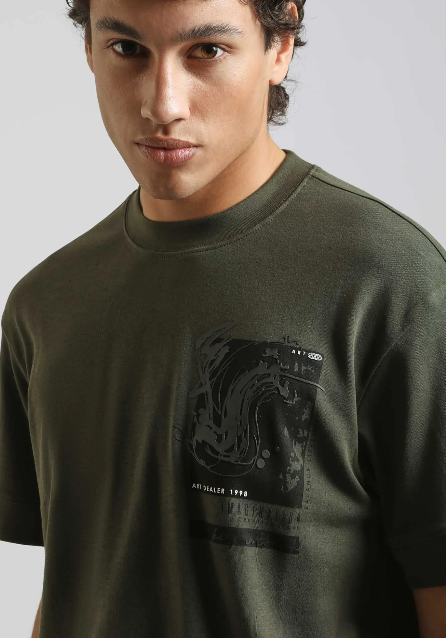 T-shirt over con stampa
