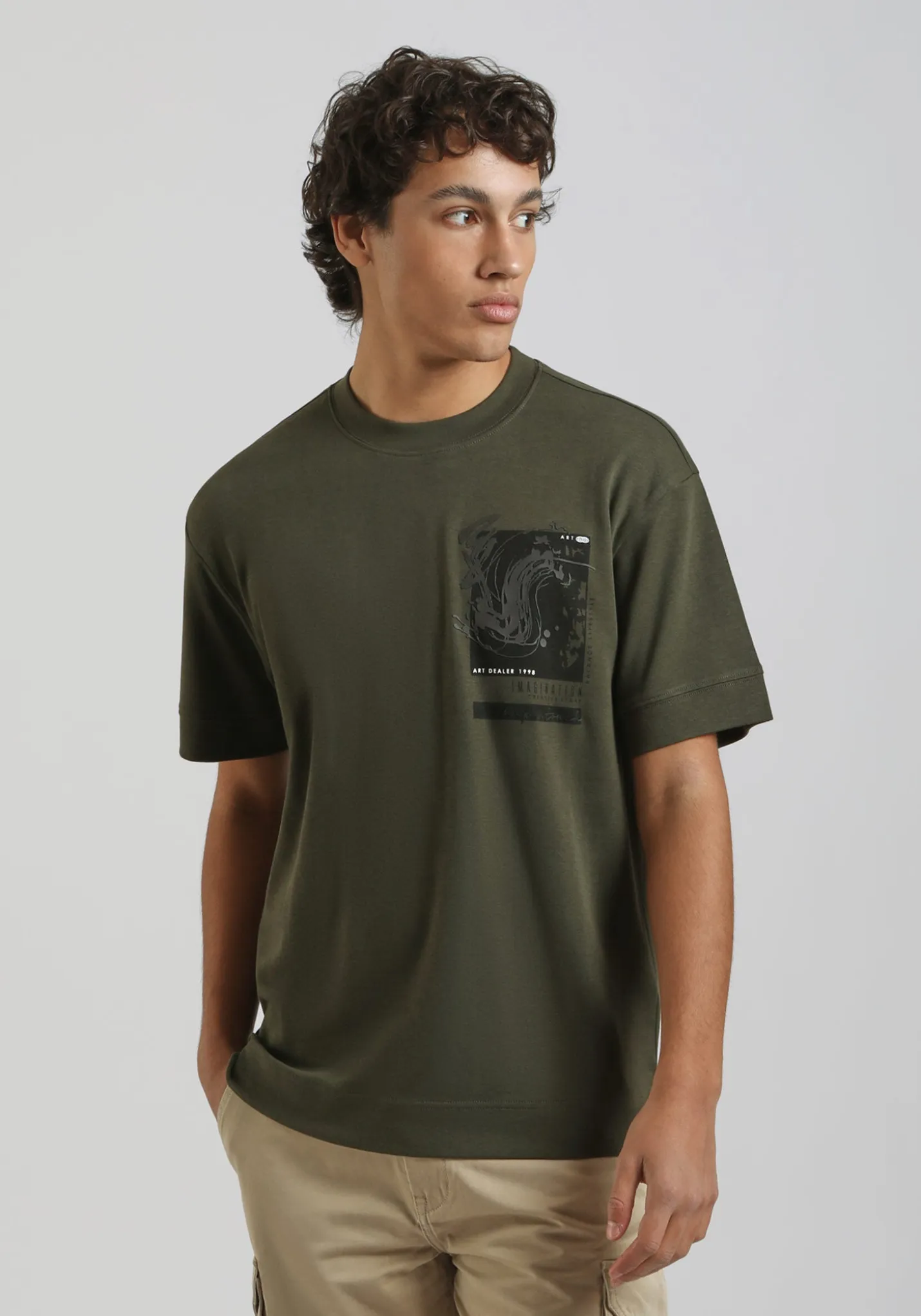 T-shirt over con stampa