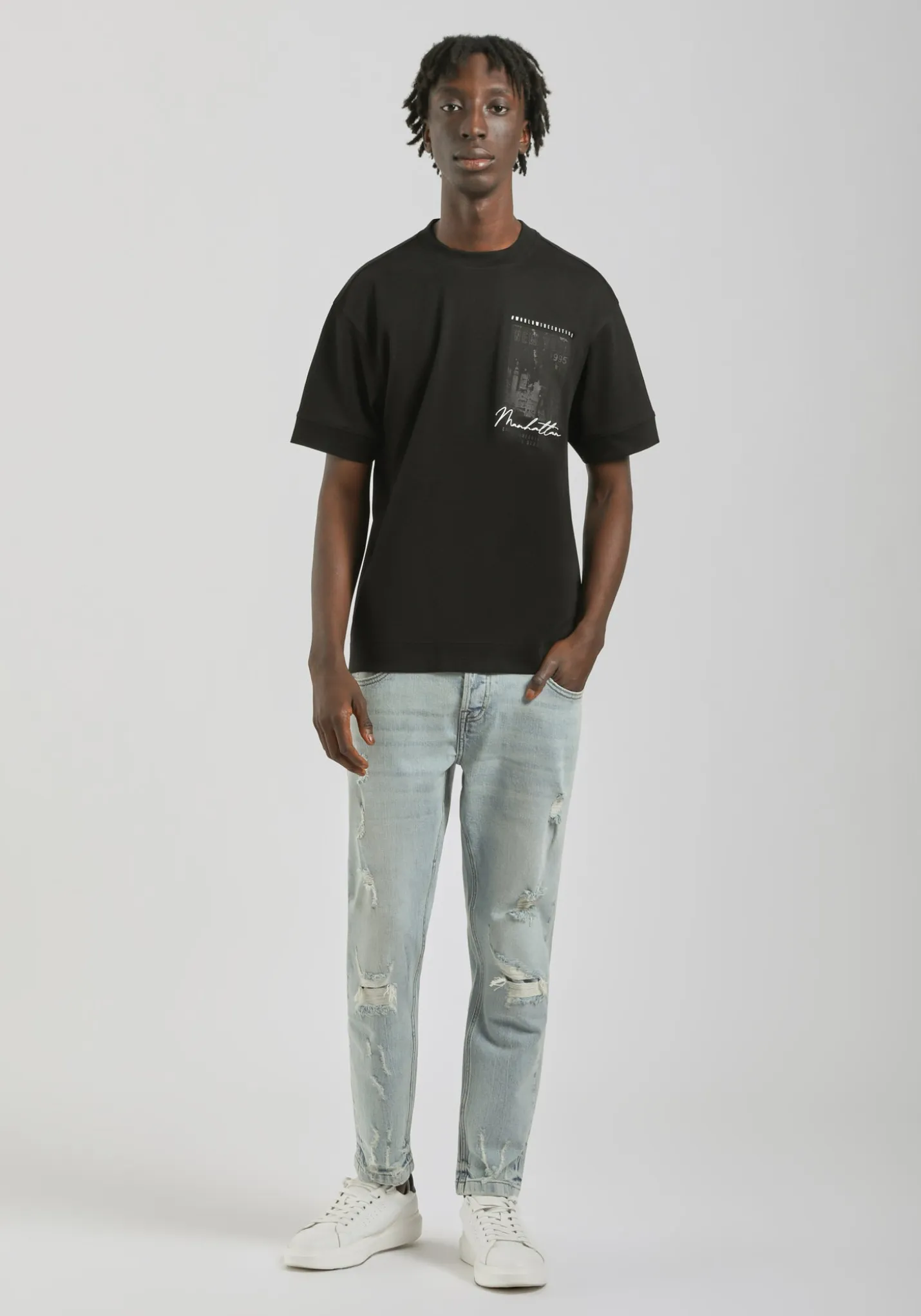 T-shirt over con stampa