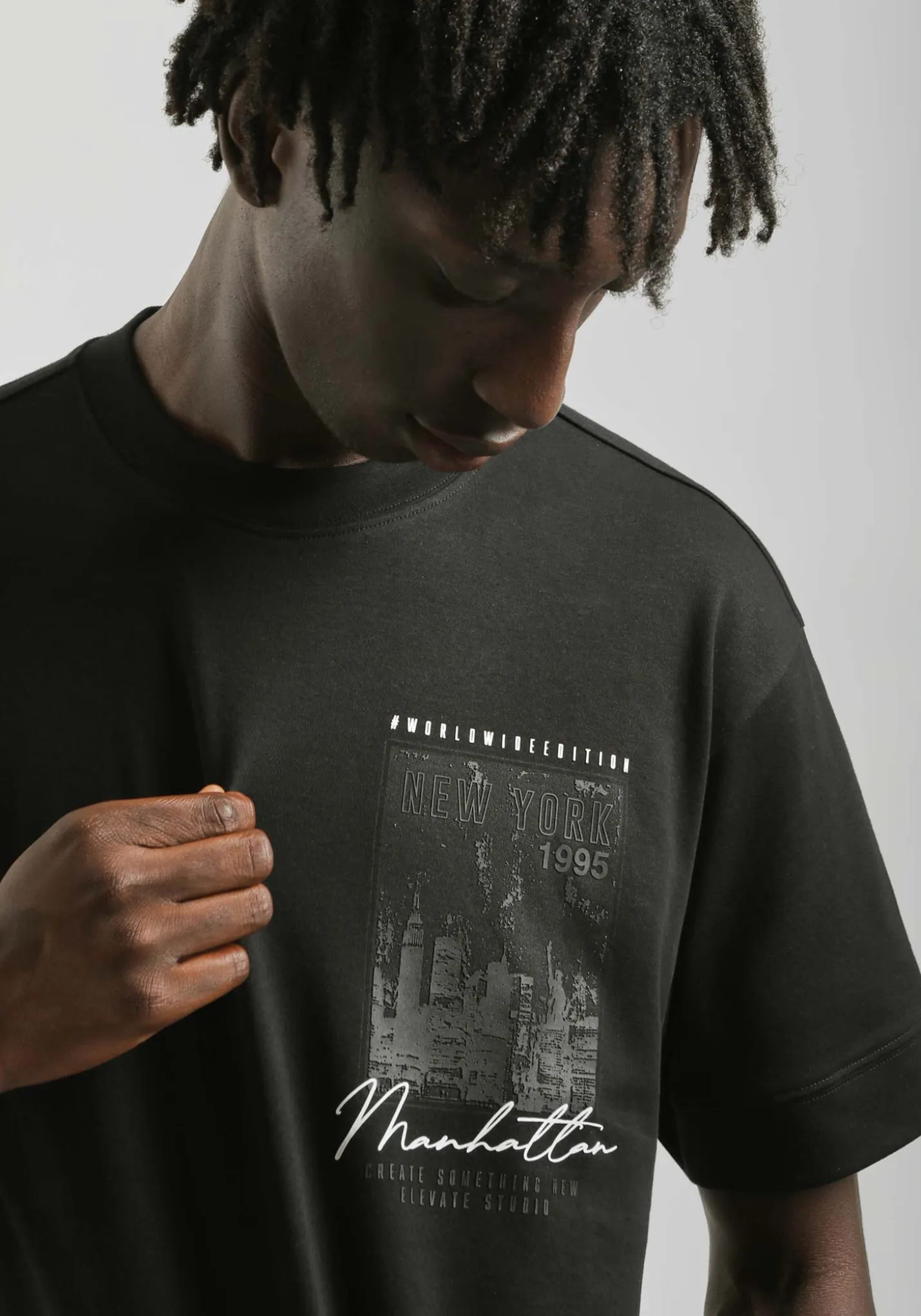T-shirt over con stampa